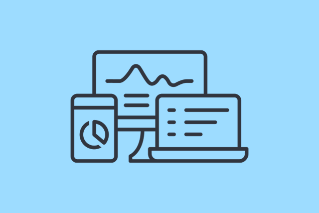 Graphic of desktop, laptop, and mobile displays.