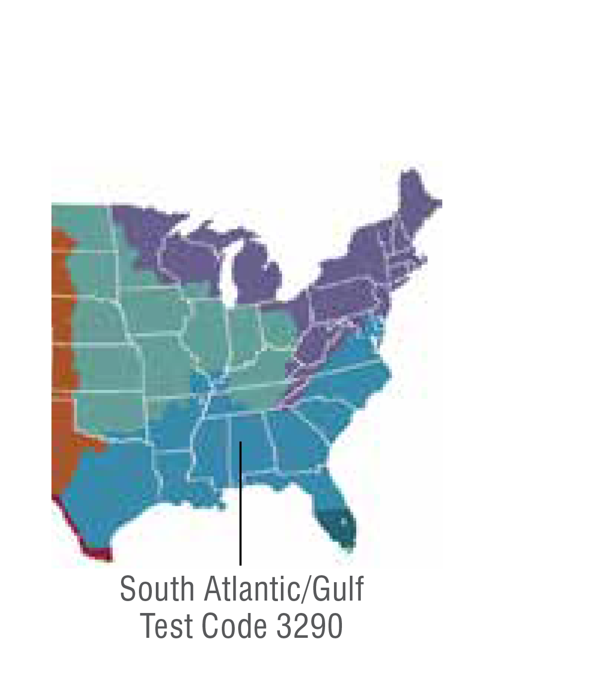 Map highlighting IDEXX's South Atlantic / Gulf regional allergen zone