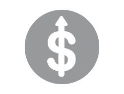 Icon depicting increasing revenue