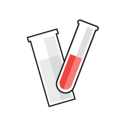 illustration of milk sample and blood sample