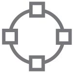 Gray icon representing integrated software services