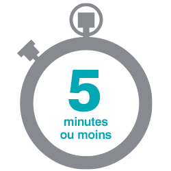 stopwatch: 5 minutes ou moins.