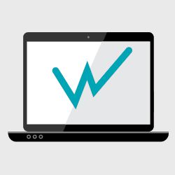 Graphic depicting SmartFlow software analytics on laptop