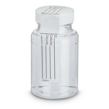 120 mL sample vessel with 100 mL fill line, sodium thiosulfate, and tamper-evident label