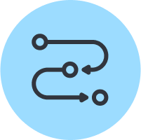 Icon of a process workflow.