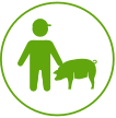 Icon of farmer and swine.
