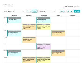 Neo Software scheduling screen.