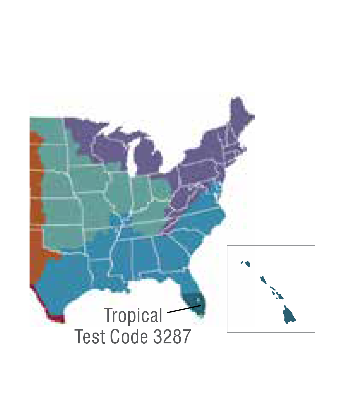 Map highlighting IDEXX's Tropical regional allergen zone