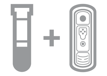 Gray test tube and SNAP test icon