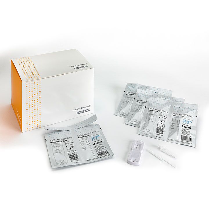 IDEXX Alertys pregnancy test kit.