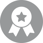 Certification badge icon.
