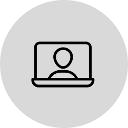 Grey icon of a laptop.