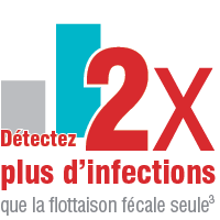 Détectez 2 X plus d'infections que la flottaison fécale seule.