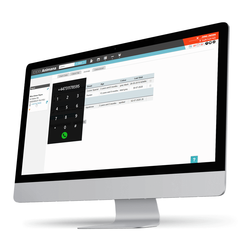 IDEXX Animana VoIP on desktop