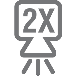 Radiation system icon with "2x" in the middle.