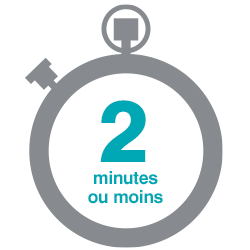 stopwatch: 2 minutes ou moins.