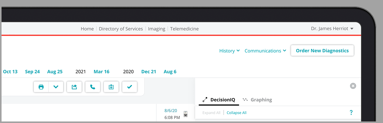Screenshot of IDEX DecisionIQ in VetConnect PLUS.