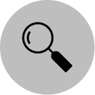 Magnifying glass search icon.