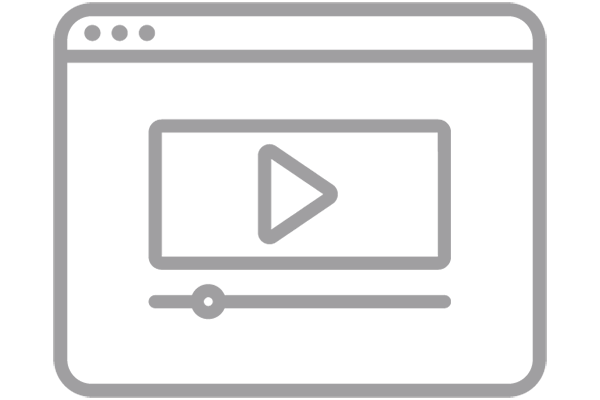 Graphic icon of video playing on a web page.