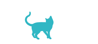 Artist rendering, in silhouette, of a cat and 2 dogs