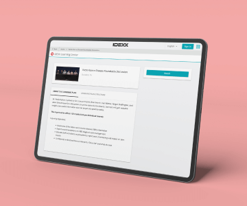 IDEXX Learning Center course up on a tablet.