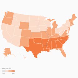 U.S. parasite prevalence map