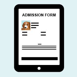 Graphic depicting SmartFlow software admission form on iPad