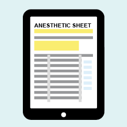 Graphic depicting SmartFlow software anesthetic sheet on iPad