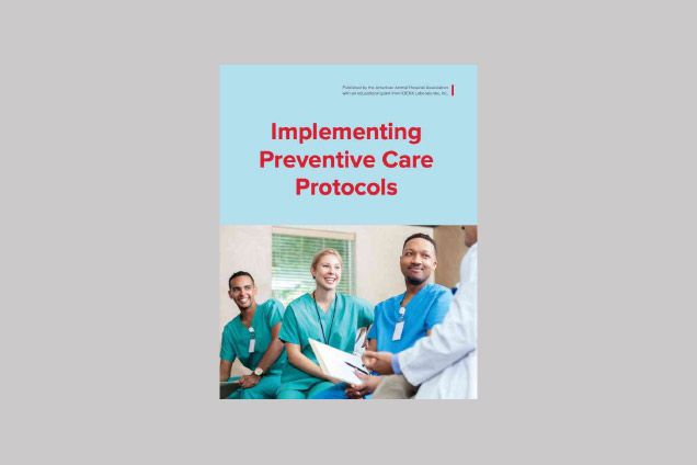 Cover of Implementing Preventive Care Protocols brochure.