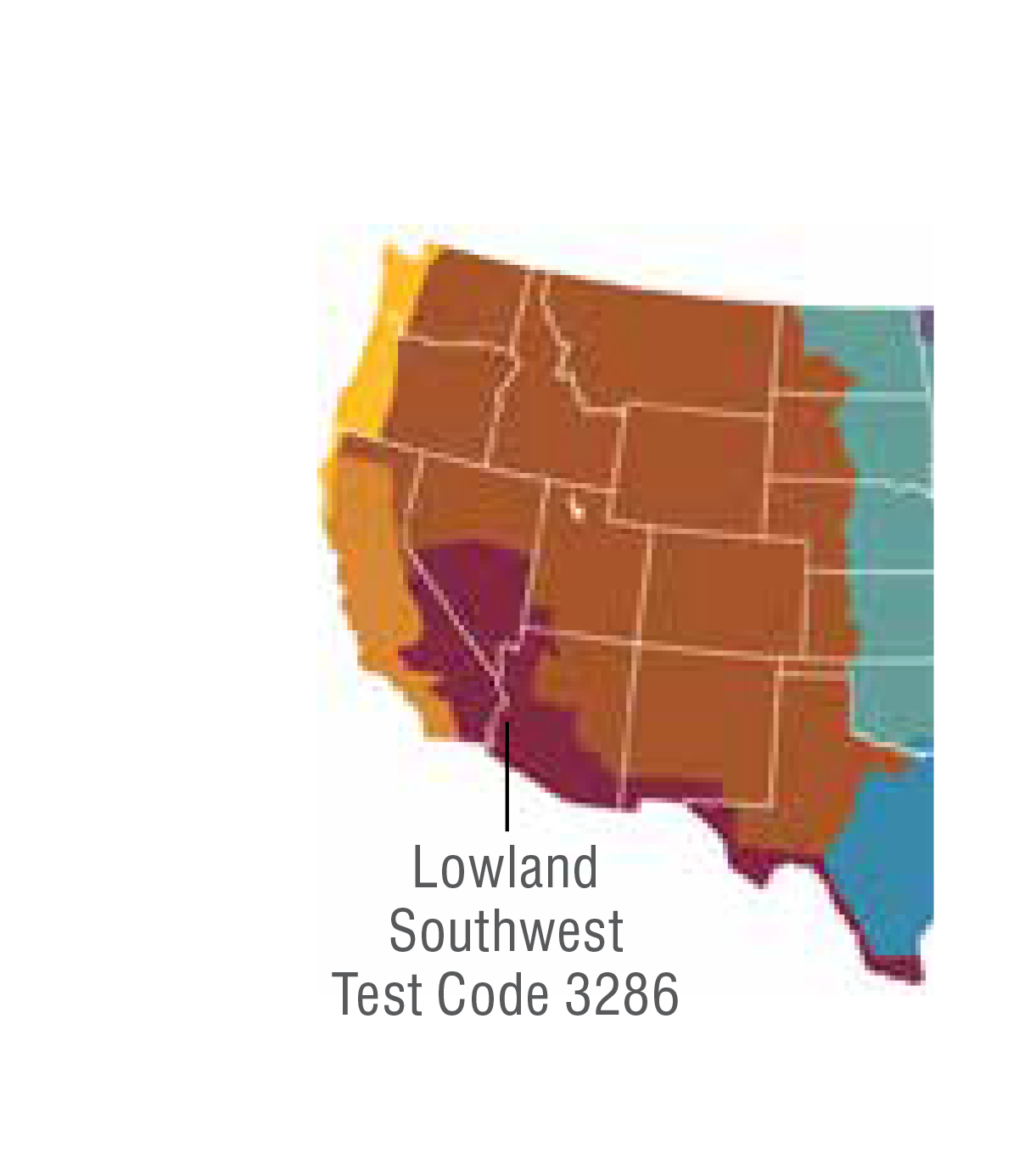 Map highlighting IDEXX's Lowland Southwest regional allergen zone